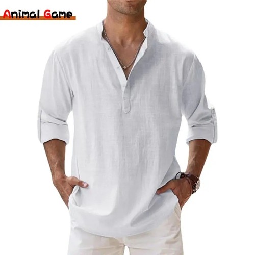 Herren leinen optik hemd - herren, tops