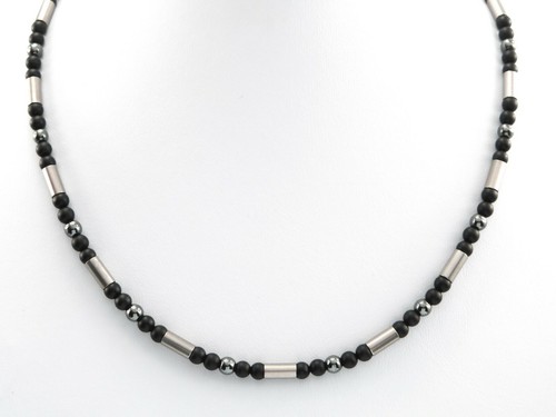Halskette kette edelstahl onyx - halskette,